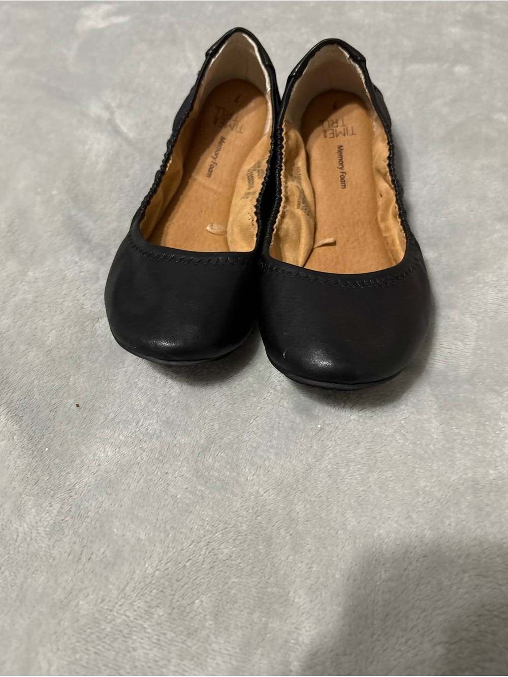 Time and Tru Black Memory Foam Ballet Flats